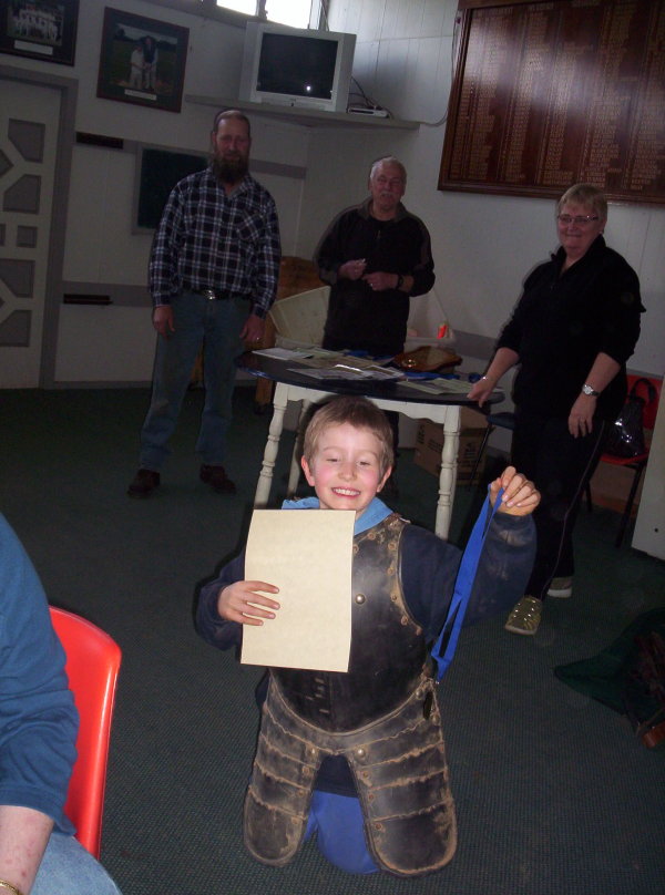 Jamie winning the Viking sinking category