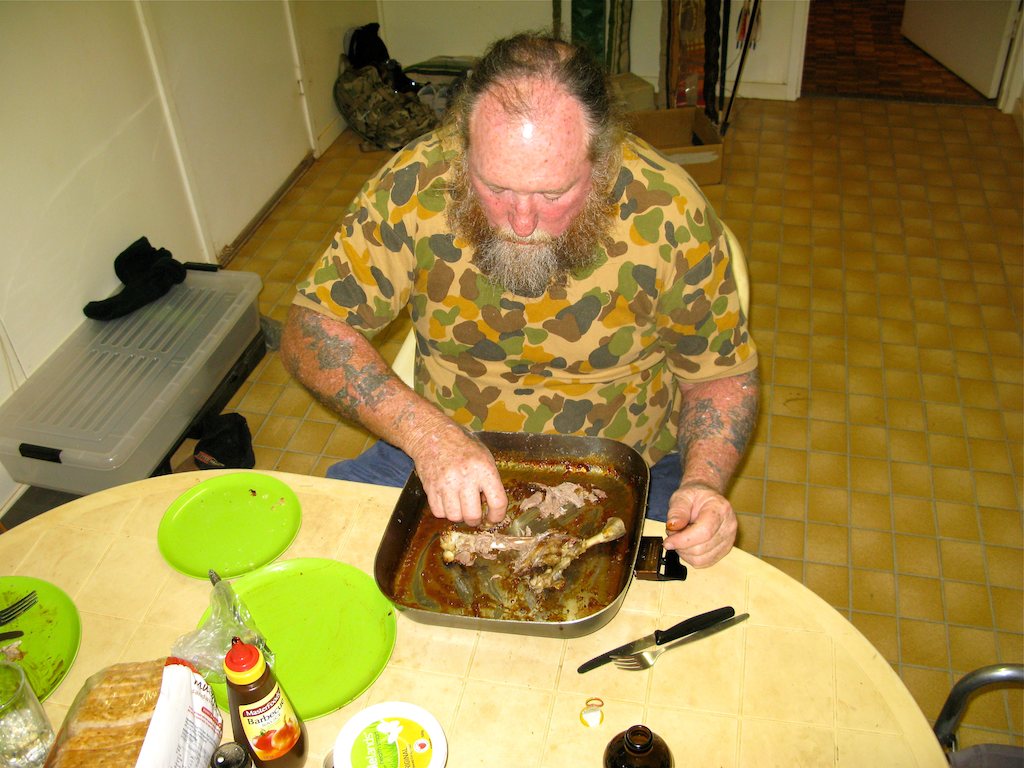 The Big Fella tucks into his Birthday Roast!