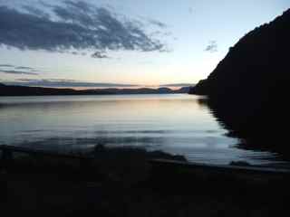 Lake Tarawera at dusk