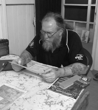 Rod studying the maps - working out the plan for our first day of hunting.