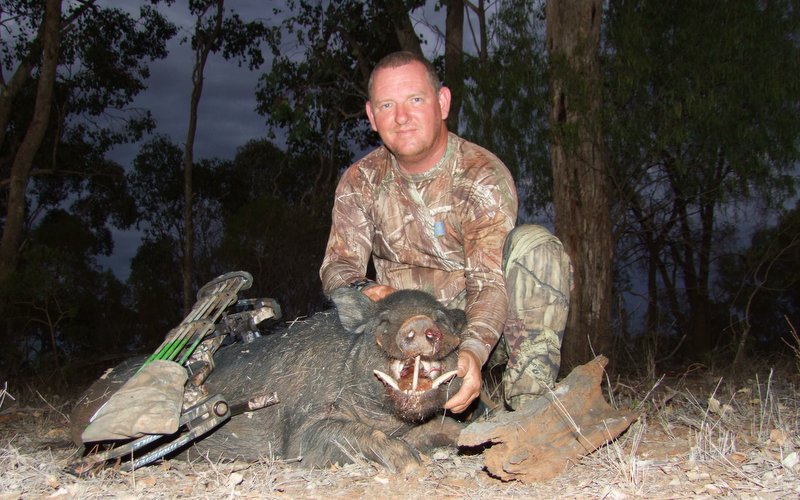 A cracker Boar just on dark.