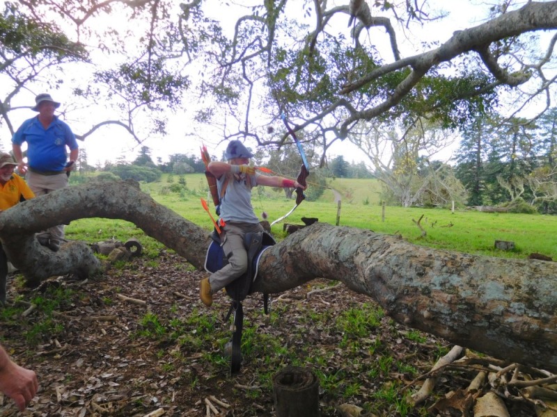 &quot;Horseback&quot; archery at the Pony Club