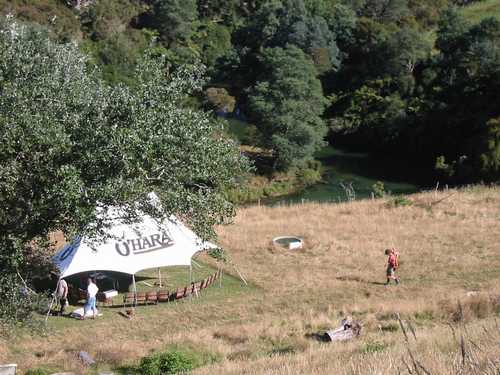 Overlooking the main gathering spot