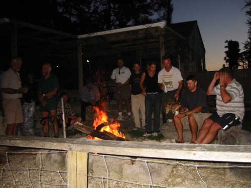 Having a relax around the campfire