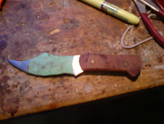 the remainder of the knife, after grinding, leaving sanding to go...