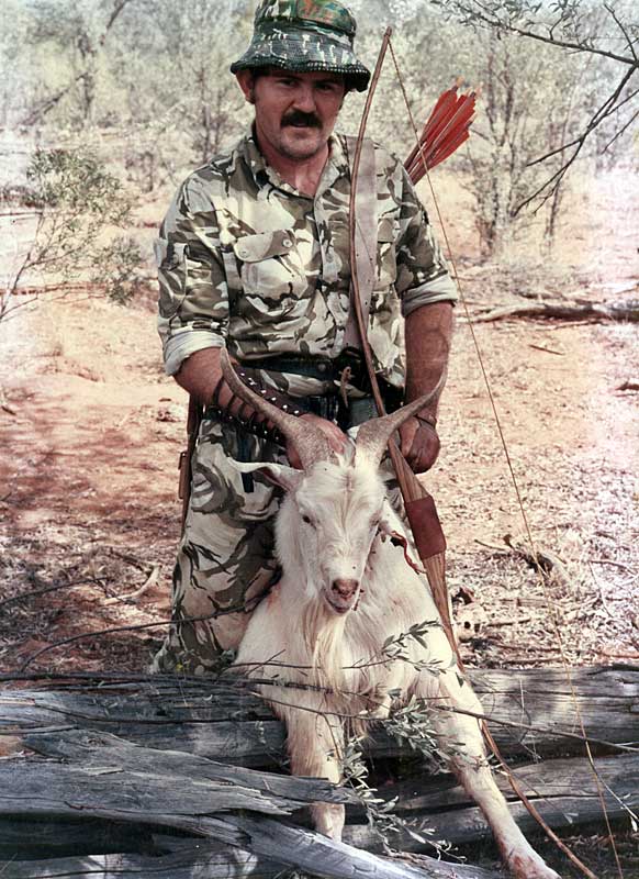 Brian Abbottt with his first Trad kill - 1986 with a Martin longbow